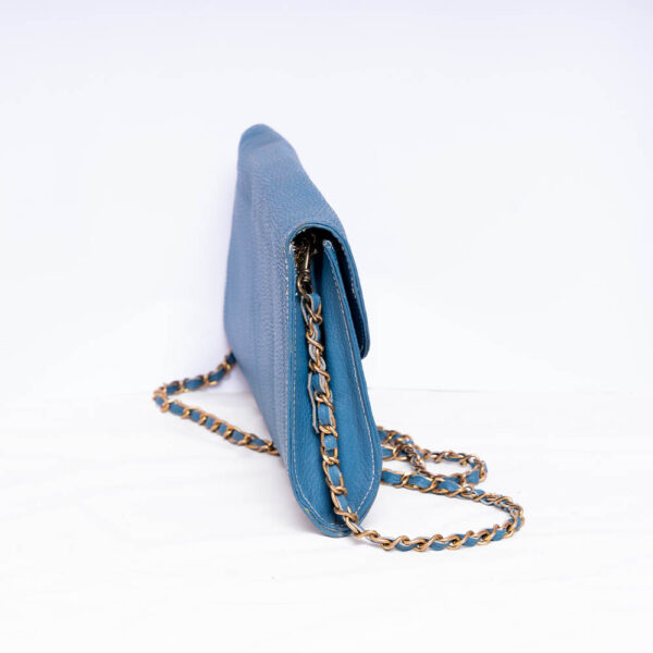Blue Leather Sling Bag