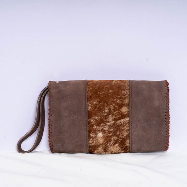 Brown Hair On Pattern Leather Purse