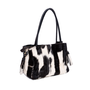 Black White Hair On Handbag