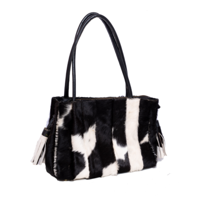Black White Hair On Handbag