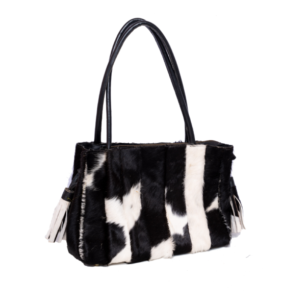 Black White Hair On Handbag
