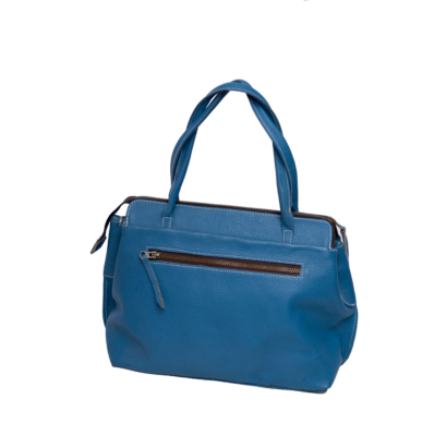 Blue Leather Handbag