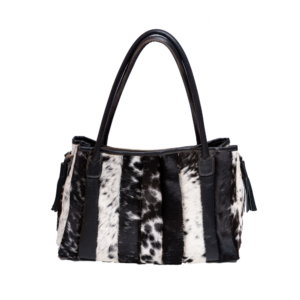 White Black Hair On Pleated Handbag