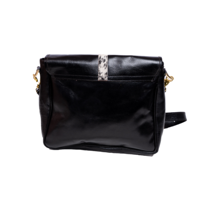 Black Leather Sling Handbag
