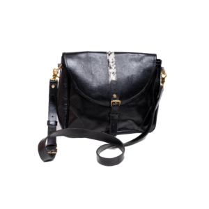 Black Leather Sling Handbag