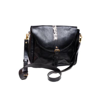 Black Leather Sling Handbag