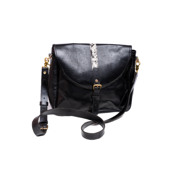 Black Leather Sling Handbag
