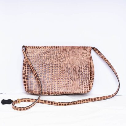 Snake Print Leather Sling Bag