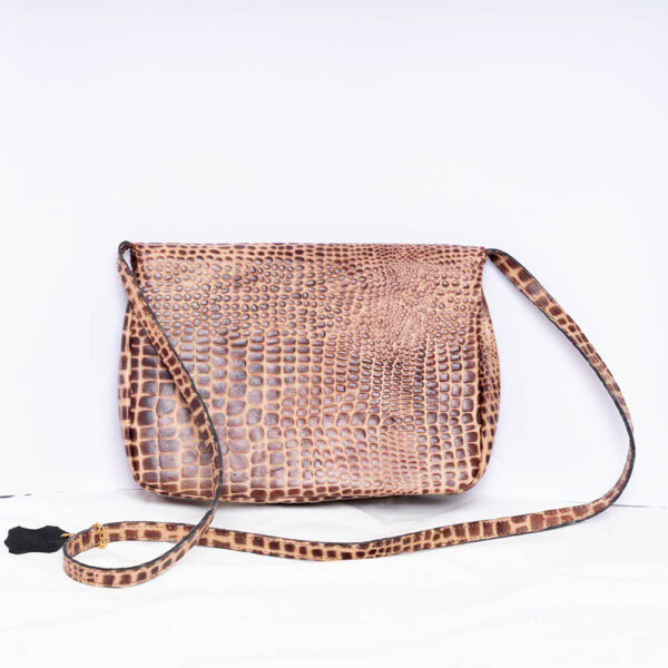 Snake Print Leather Sling Bag