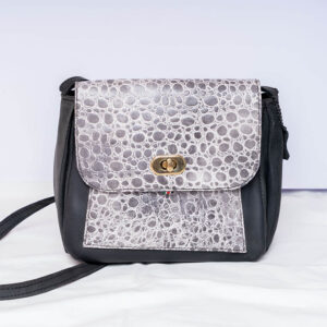 Black Snake Print Sling Bag