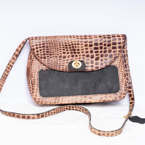 Snake Print Leather Sling Bag