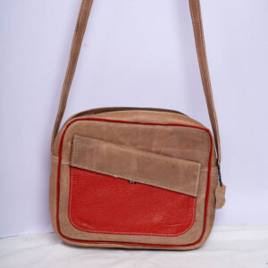 Beige Leather Sling Bag