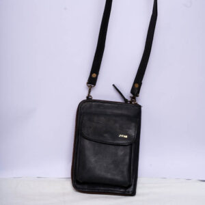 Black Leather Sling Bag