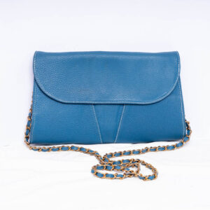 Blue Leather Sling Bag