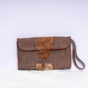 Brown Hair On Pattern Leather Purse