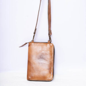 Safari Brown Leather Sling Bag