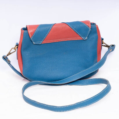 Red Blue Leather Sling Bag