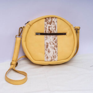 Fancy Yellow Leather Sling Bag