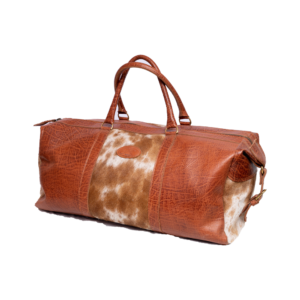 Brown Leather Pattern Travelling Bag