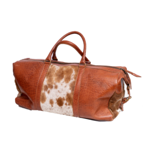 Brown Leather Pattern Travelling Bag