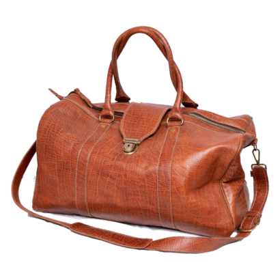 Brown Leather Pattern Travelling Bag