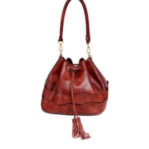 Brown Leather Bucket Bag