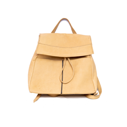 Beige Leather Backpack
