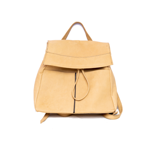 Beige Leather Backpack