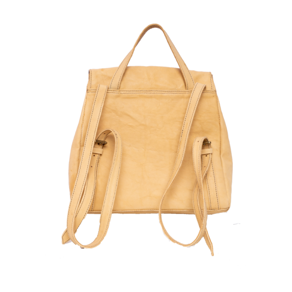 Beige Leather Backpack