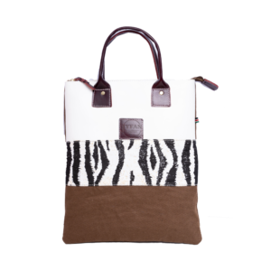 Brown White Leather Laptop Sleeve
