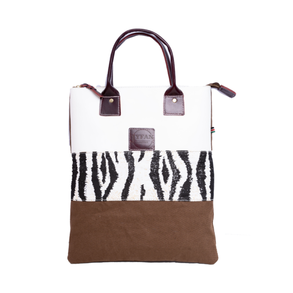 Brown White Leather Laptop Sleeve