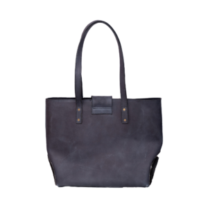 Black Hair On Leather Tote Bag