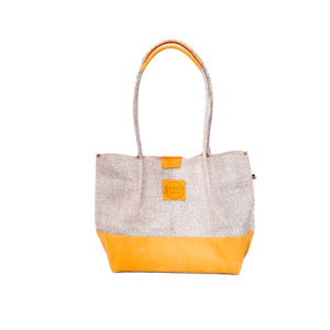 Yellow Leather Tote Bag