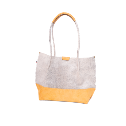 Yellow Leather Tote Bag