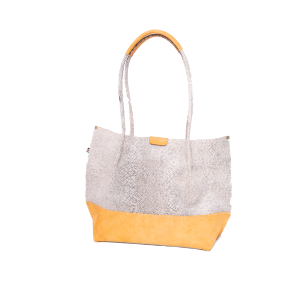 Yellow Leather Tote Bag