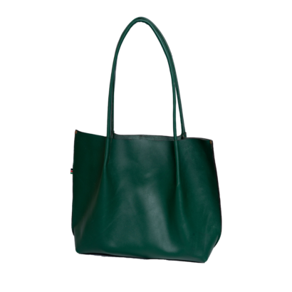 Green Leather Tote Bag