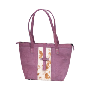 Purple Leather Genuine Tote Bag