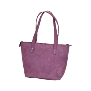 Purple Leather Genuine Tote Bag