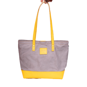 Grey Brown Leather Genuine Bag