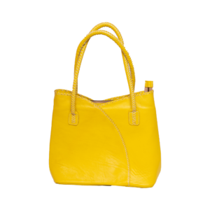 Yellow Leather Tote Bag