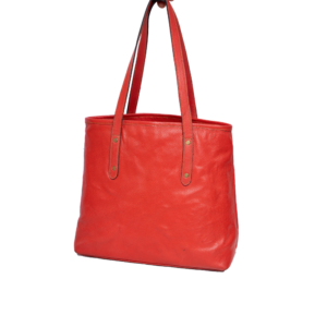 Red Leather Tote Bag