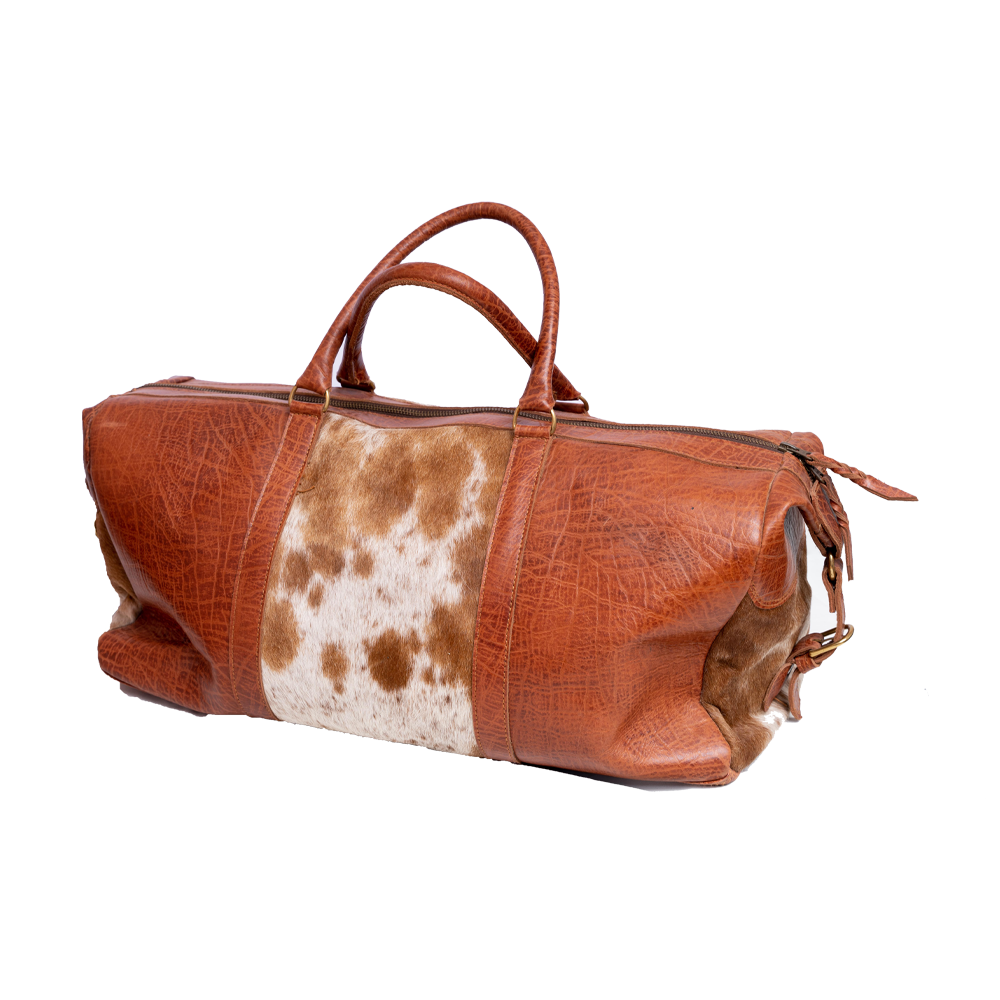 Brown Leather Pattern Travelling Bag