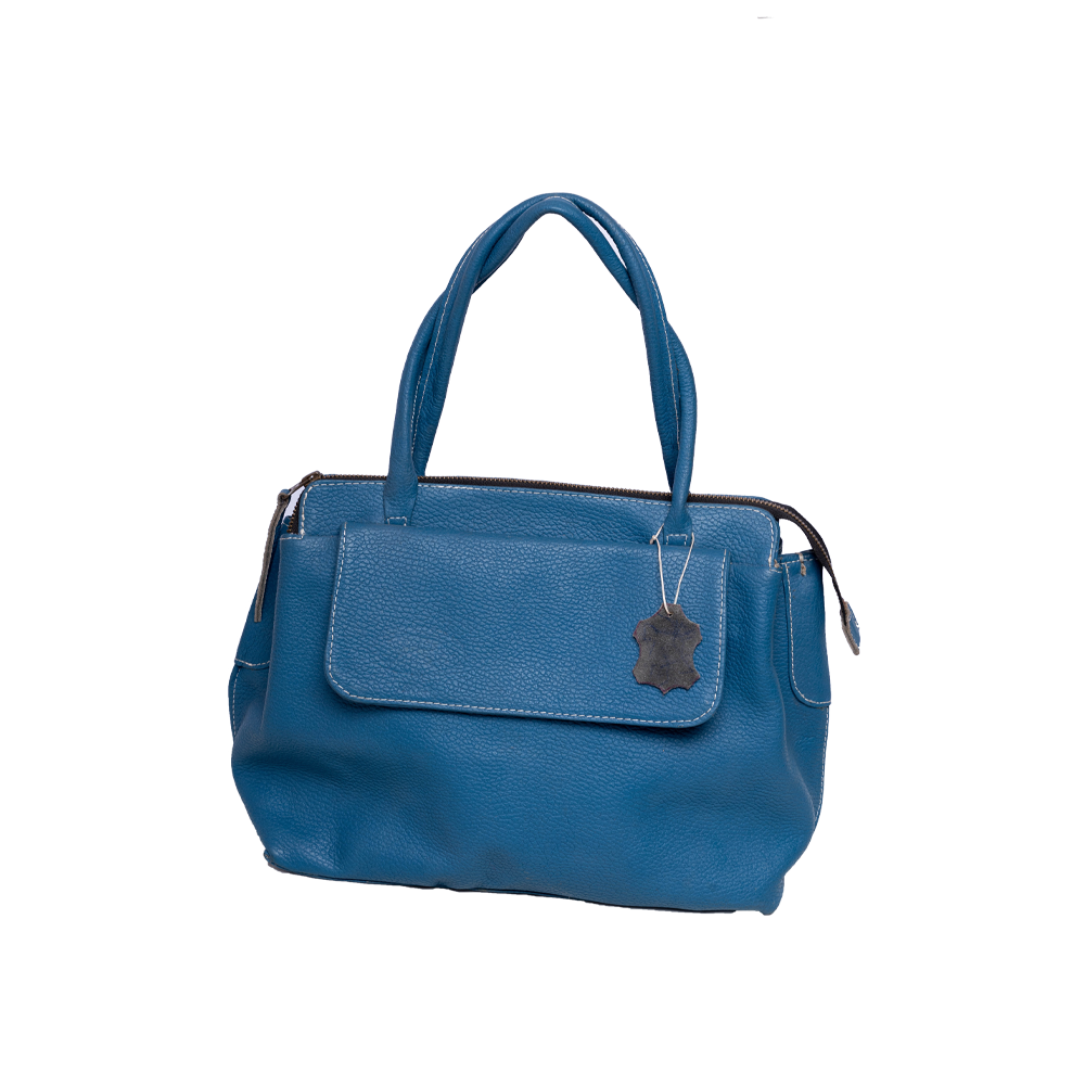 Blue Leather Handbag
