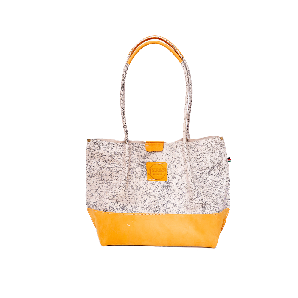 Yellow Leather Tote Bag