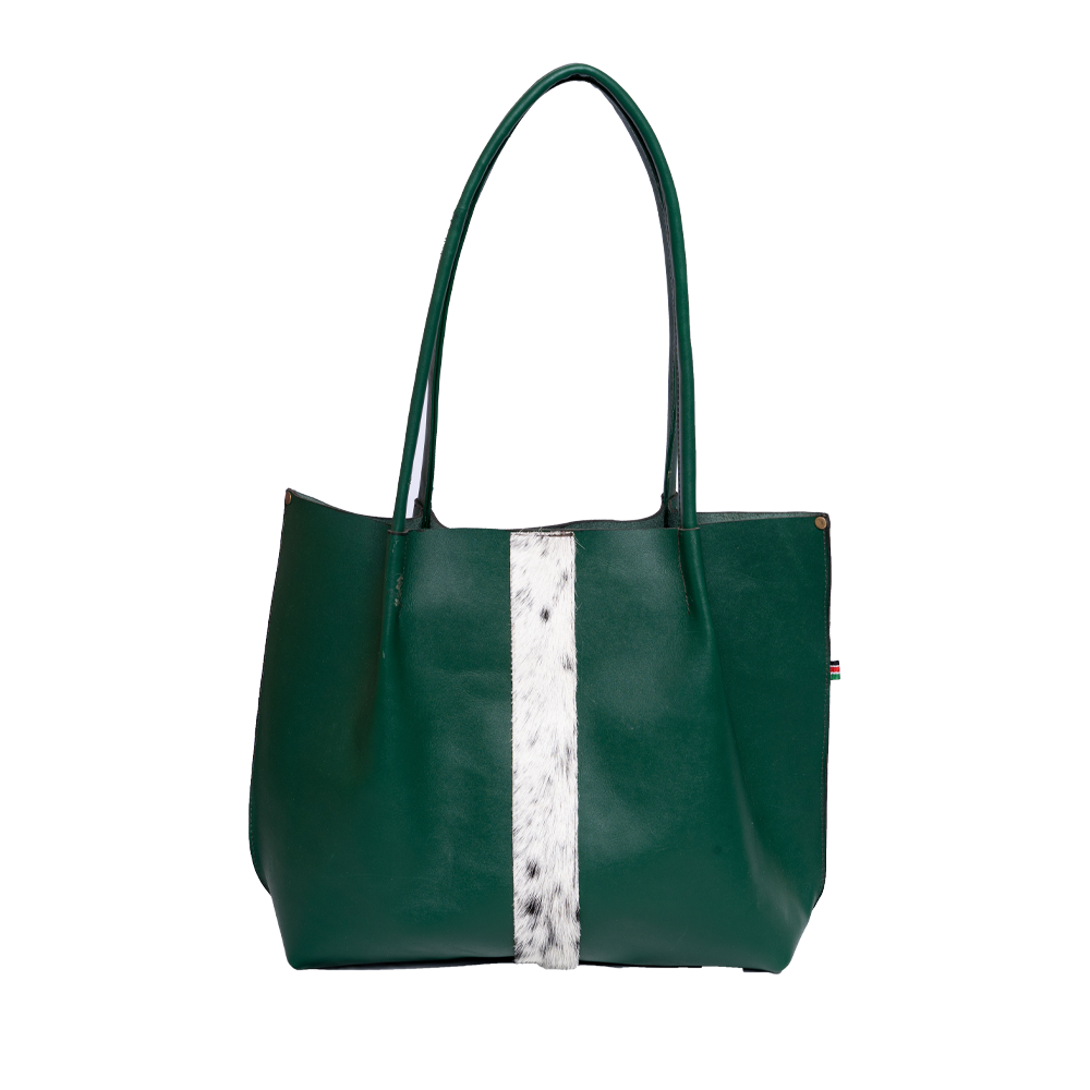 Green Leather Tote Bag